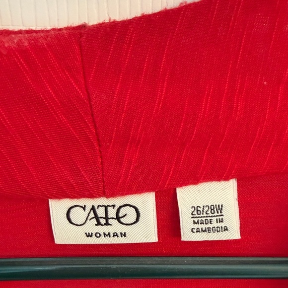 Cato Vibrant Red Layered Ruffle Open-Front Cardigan - Picture 3 of 4